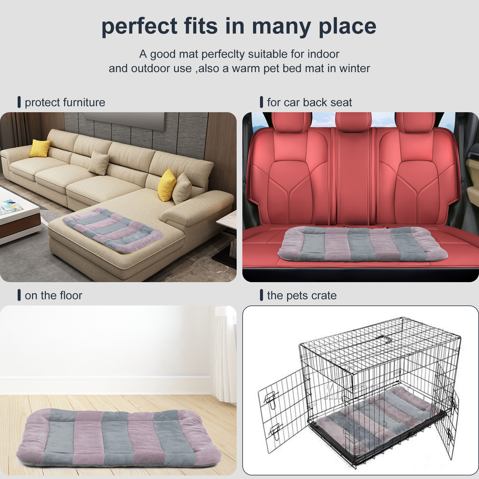Hero Dog Bed Soft Washable 300 Times Pet Cat Sleeping Mat Non Slip Puppy Crate Pad · v2